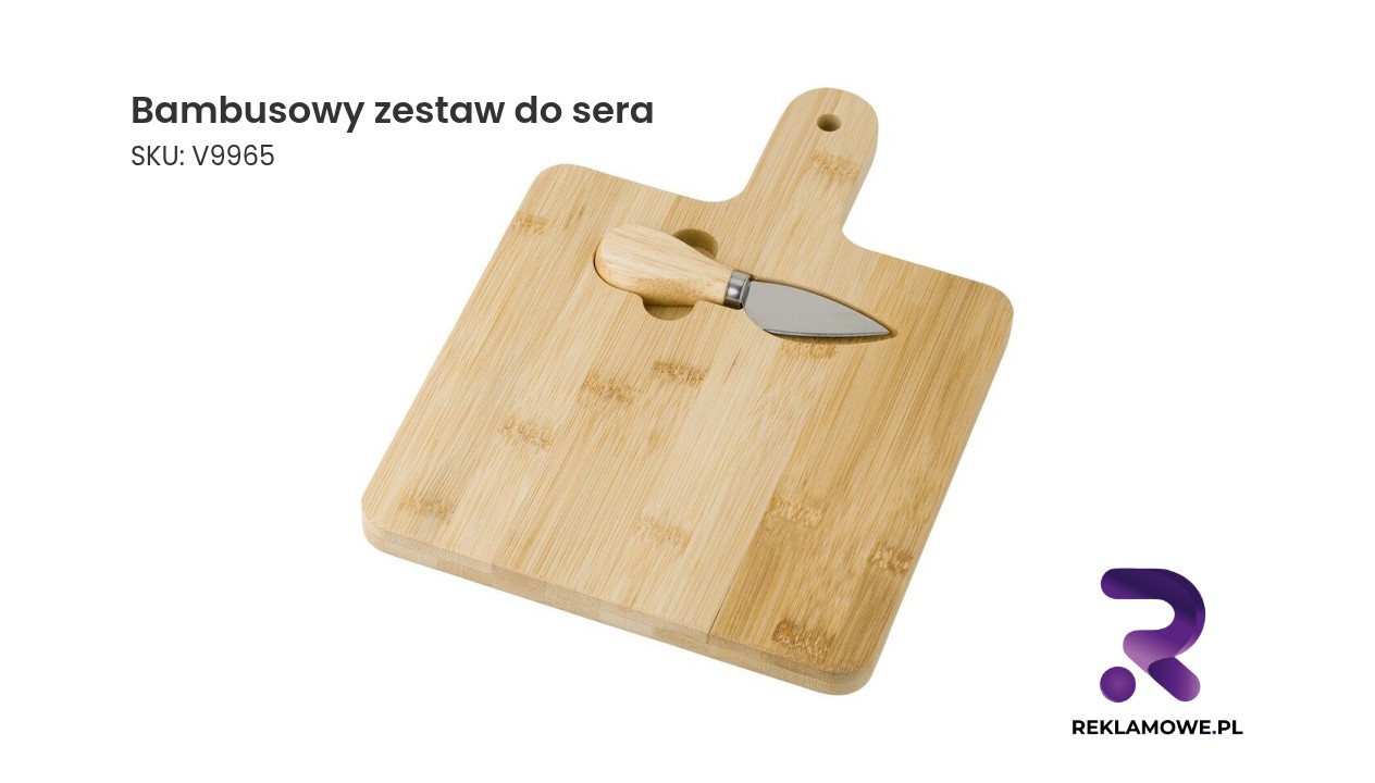 Elegancki bambusowy zestaw do sera z nożami