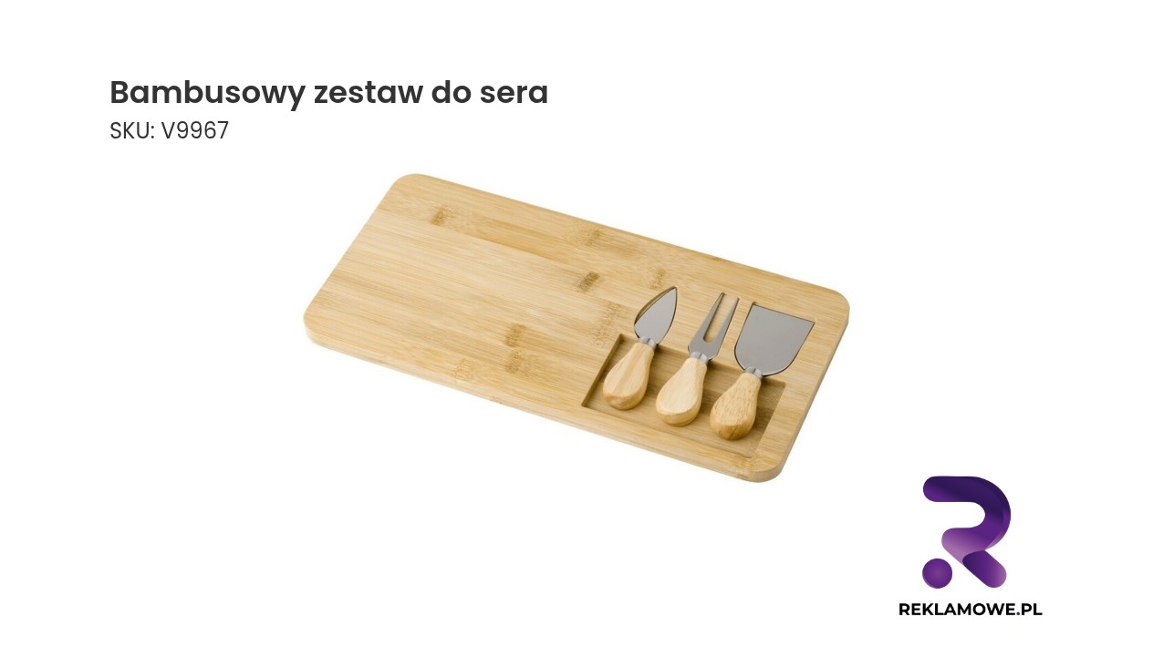 Elegancki bambusowy zestaw do sera z nożami