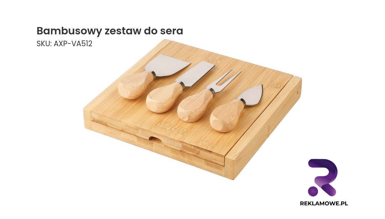Elegancki bambusowy zestaw do sera z nożami