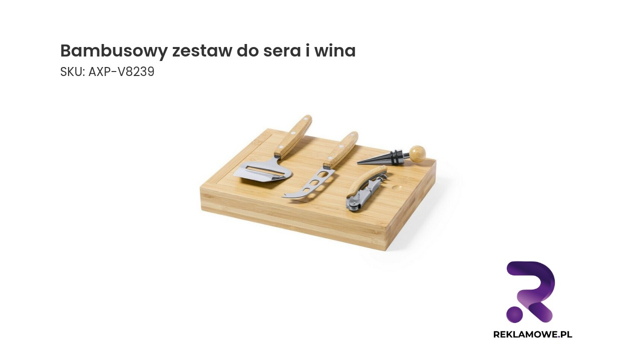 Ekologiczny bambusowy zestaw do sera i wina